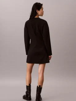 Milano jersey mini-jurk met lange mouwen