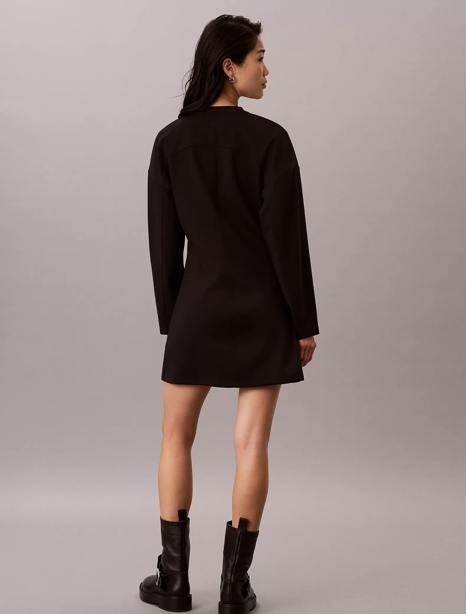 Milano jersey mini-jurk met lange mouwen