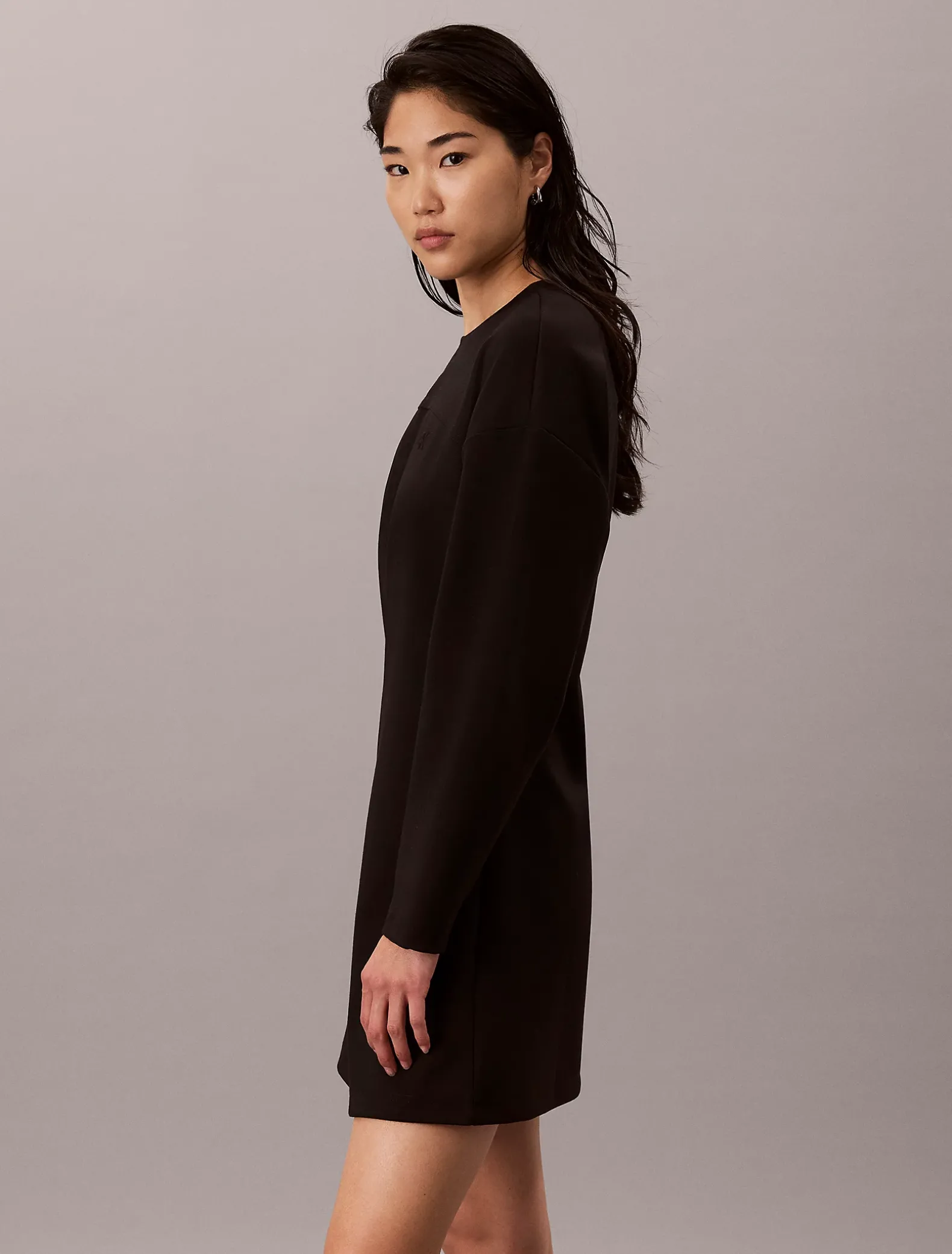 Milano jersey mini-jurk met lange mouwen