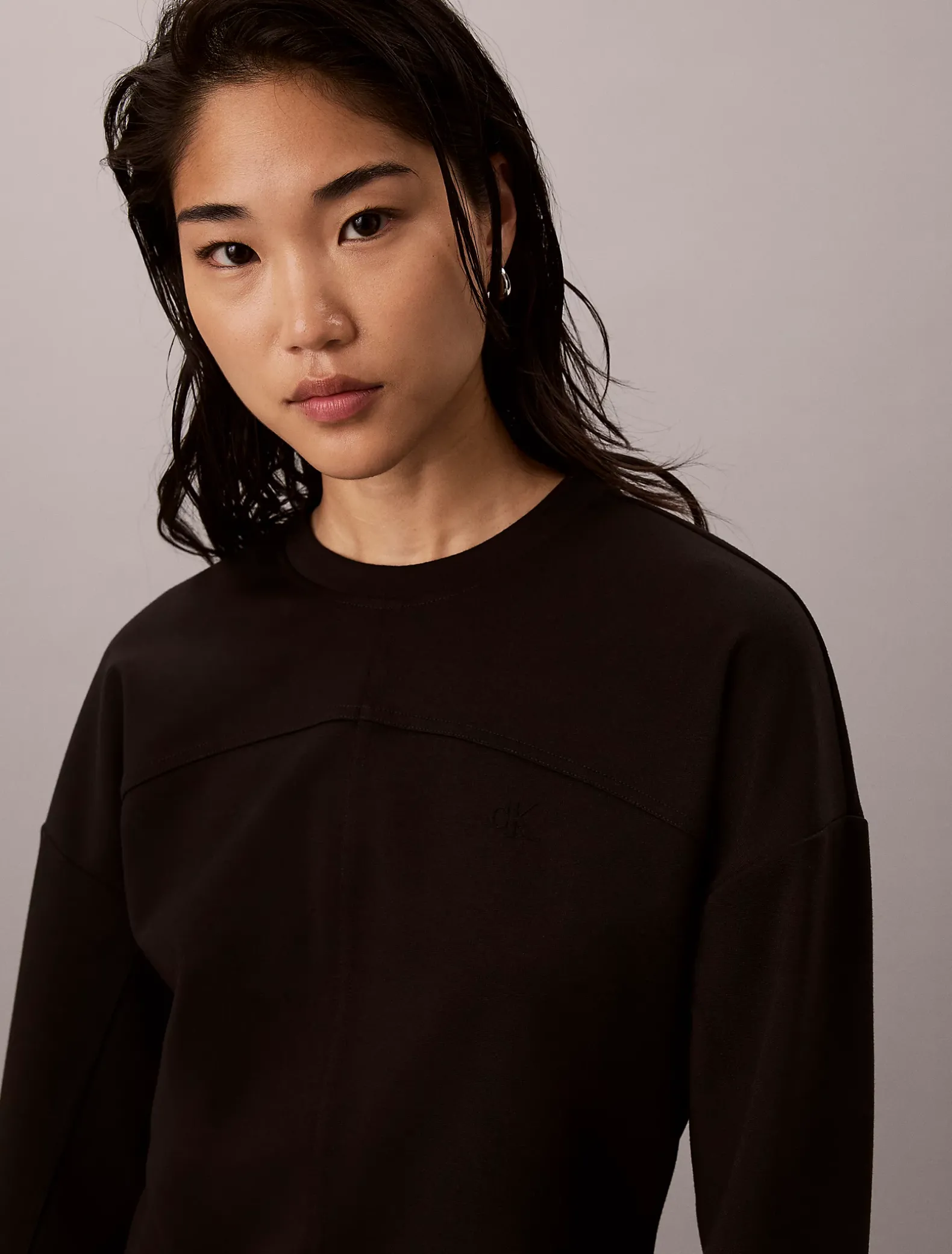 Milano jersey mini-jurk met lange mouwen
