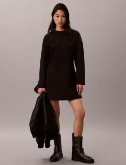 Milano jersey mini-jurk met lange mouwen