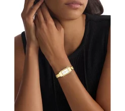 Modern verguld stalen horloge met bangle-bandje