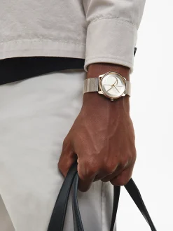 Monogram logo mesh armbandhorloge