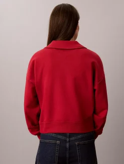 Monogram sweatshirt met open kraag