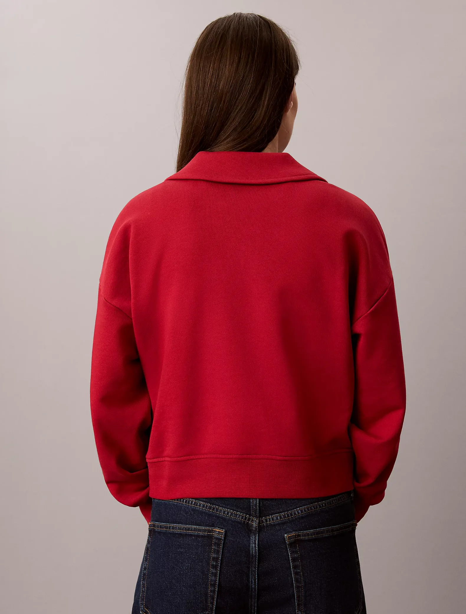 Monogram sweatshirt met open kraag