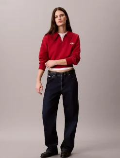 Monogram sweatshirt met open kraag