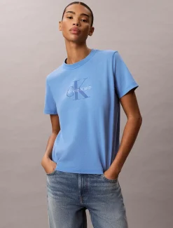 Monogram T-shirt met gewassen katoen