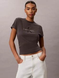 Monogram T-shirt met gewassen katoen