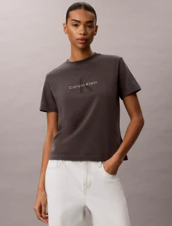 Monogram T-shirt met gewassen katoen