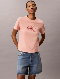 Monogram T-shirt met gewassen katoen
