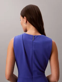 Mouwloze stretch crêpe jurk