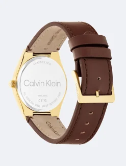 Multifunctioneel horloge met leren band