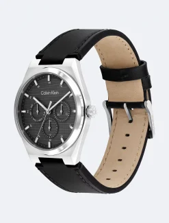 Multifunctioneel horloge met leren band