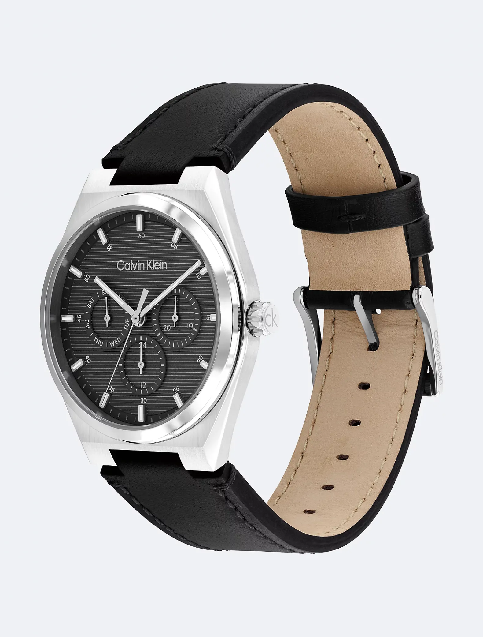 Multifunctioneel horloge met leren band