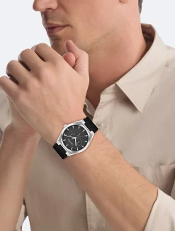 Multifunctioneel horloge met leren band