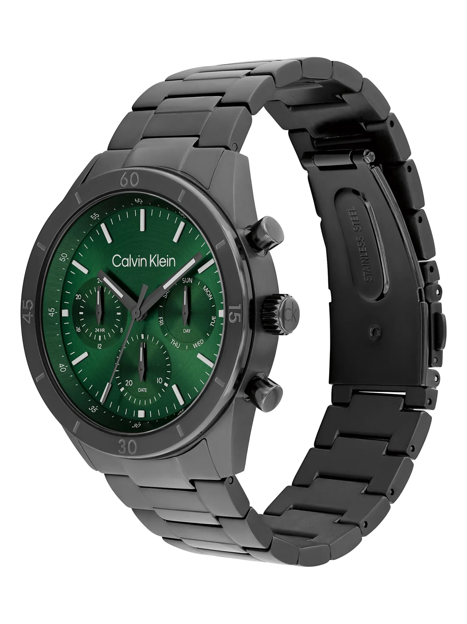 Multifunctioneel horloge van grijs staal