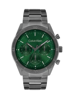 Multifunctioneel horloge van grijs staal