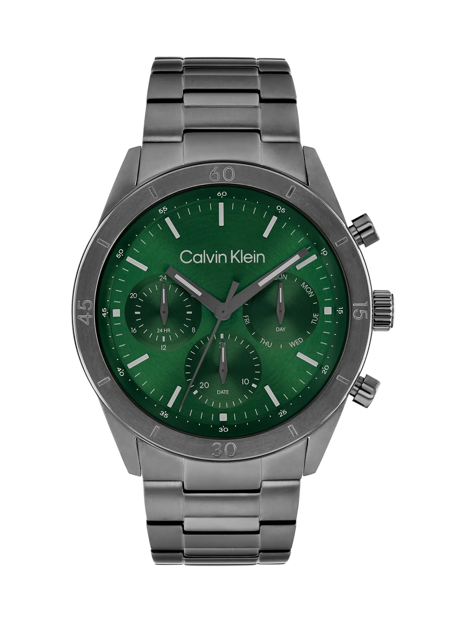 Multifunctioneel horloge van grijs staal