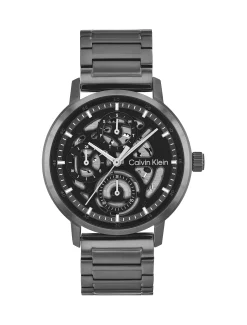 Multifunctioneel horloge van grijs staal