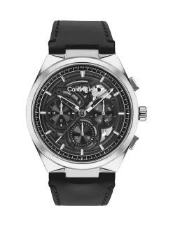 Multifunctioneel skeleton horloge met leren band