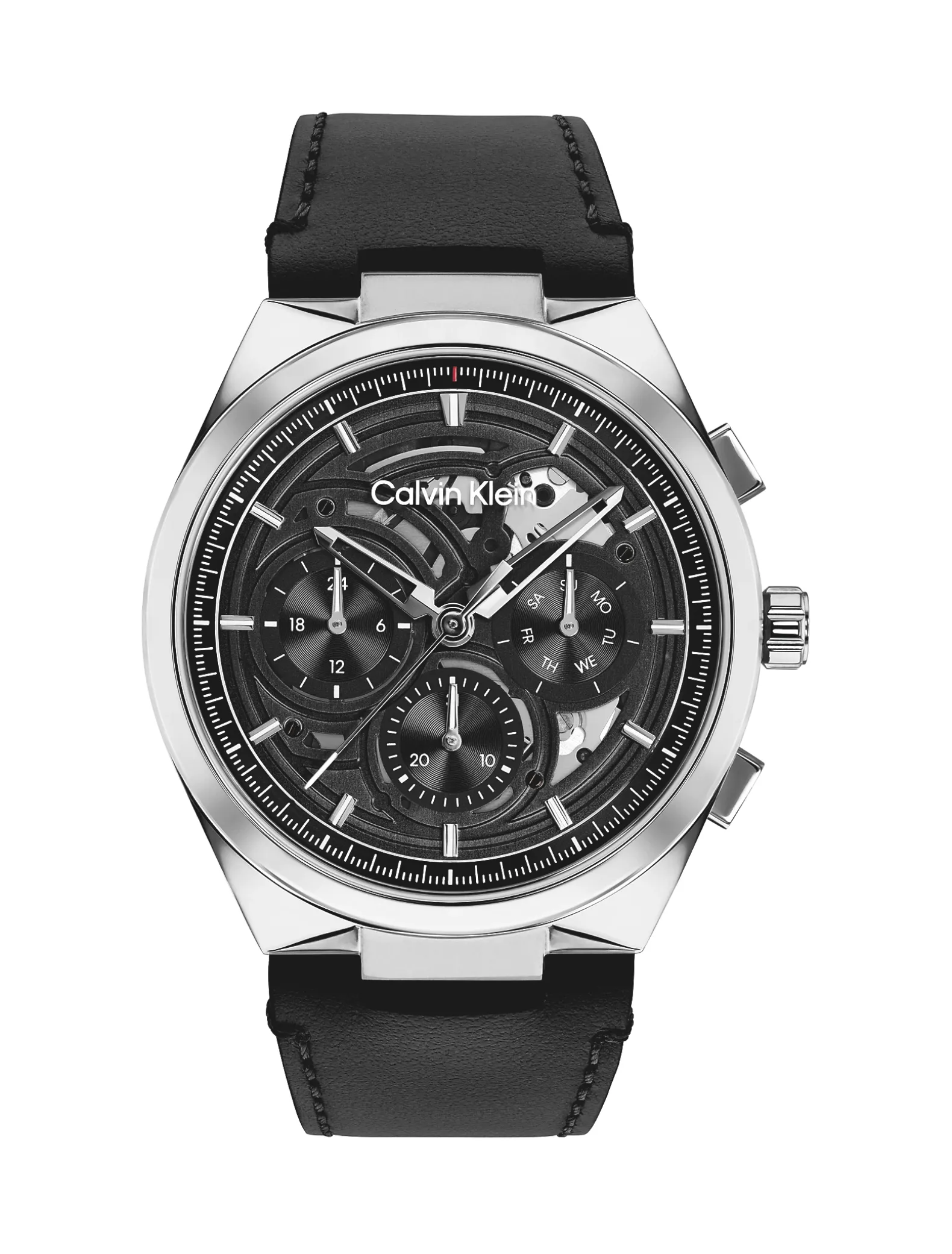 Multifunctioneel skeleton horloge met leren band