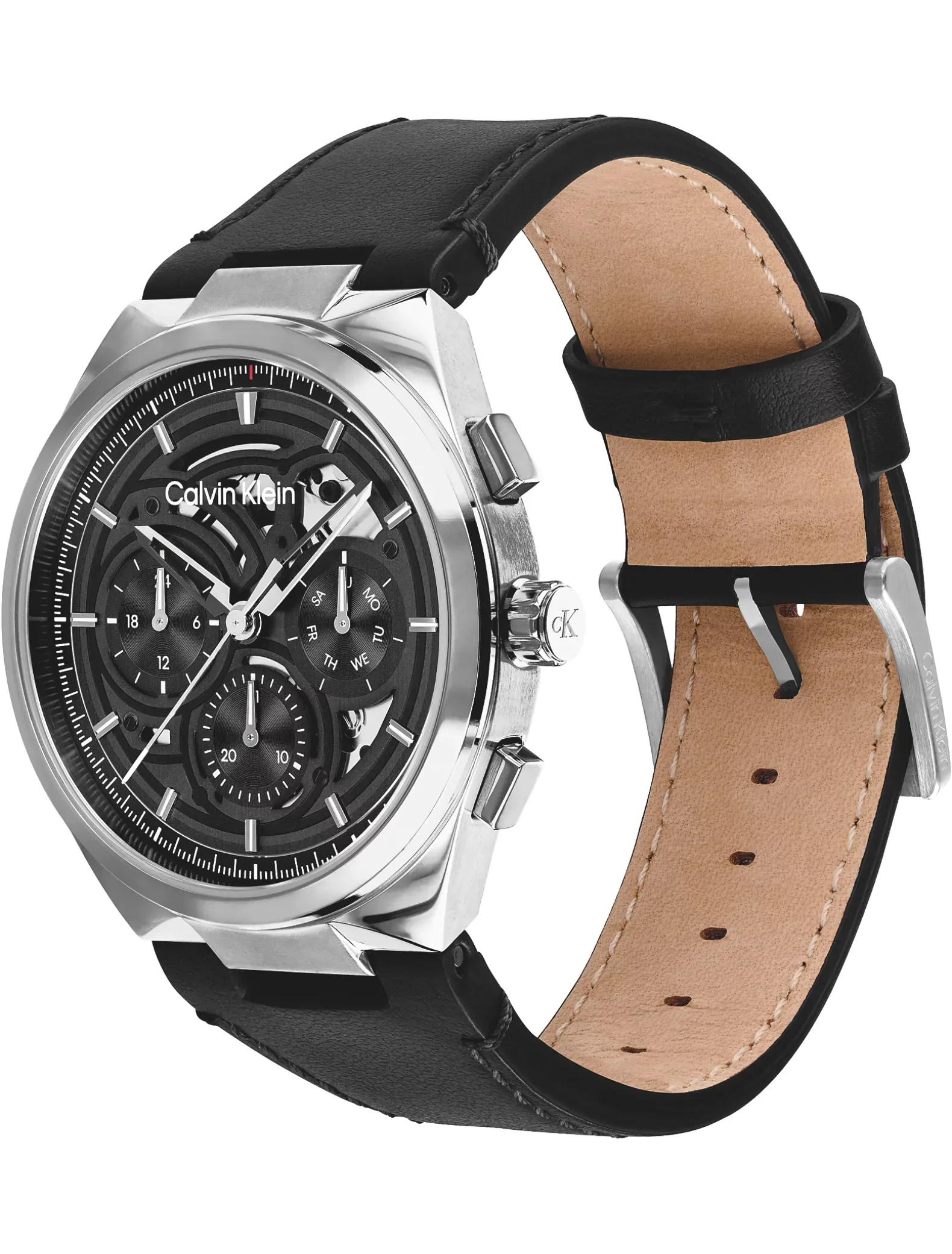 Multifunctioneel skeleton horloge met leren band