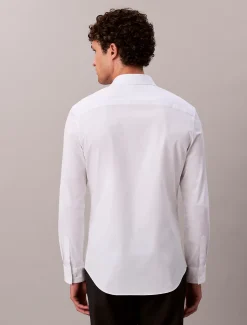 Nauwsluitend button-down overhemd van stretchkatoen
