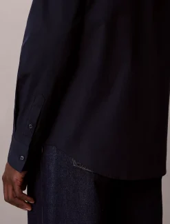 Nauwsluitend button-down overhemd van stretchkatoen