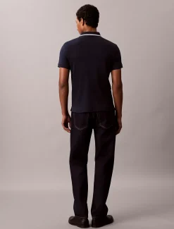 Nauwsluitend katoenen poloshirt met rits