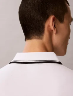 Nauwsluitend katoenen poloshirt met rits