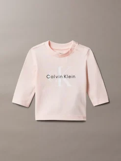 Newborn T-shirt met lange mouwen en logo