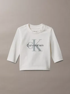 Newborn T-shirt met lange mouwen en logo