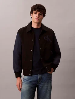Nylon katoenen varsity bomberjack