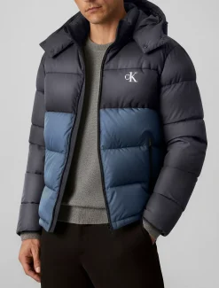 Nylon pufferjack met colourblock
