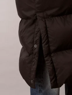 Nylon pufferjas met capuchon