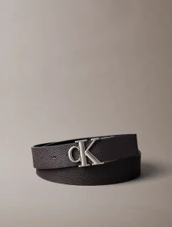 Omkeerbare leren monogram logo riem