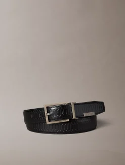 Omkeerbare leren riem met slangeffect