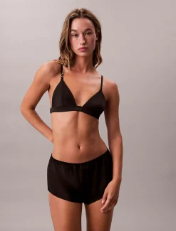 Ongevoerde triangel bh - Minimalist Satin