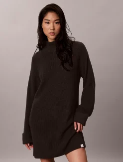 Ontspannen mini-jurk met ribbelpatroon