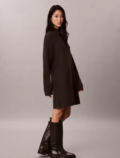 Ontspannen mini-jurk met ribbelpatroon