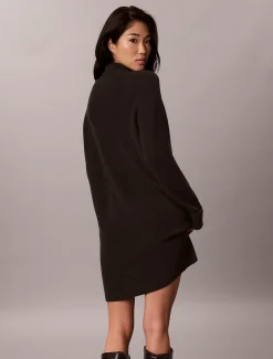 Ontspannen mini-jurk met ribbelpatroon