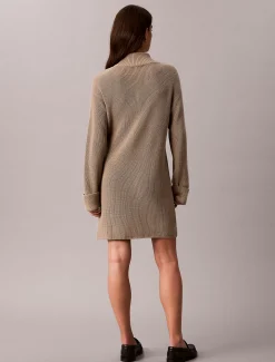 Ontspannen mini-jurk met ribbelpatroon