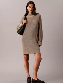 Ontspannen mini-jurk met ribbelpatroon