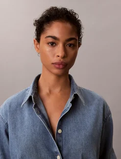 Oversized denim overhemd