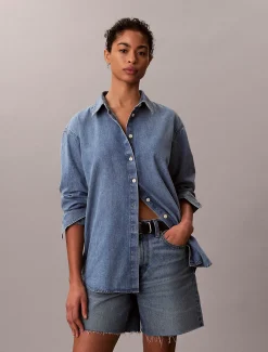 Oversized denim overhemd