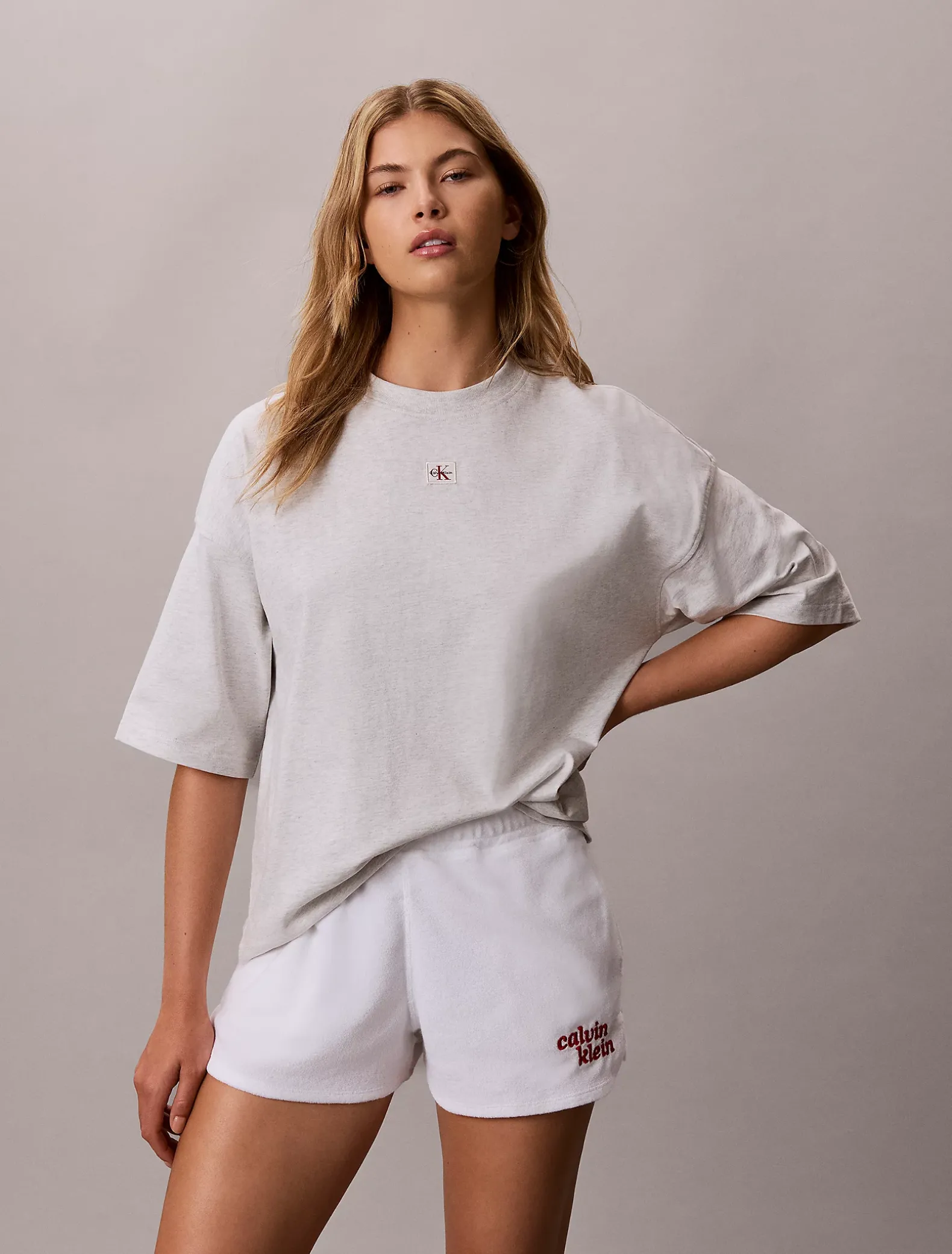 Oversized katoenen T-shirt met embleem