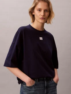 Oversized katoenen T-shirt met embleem