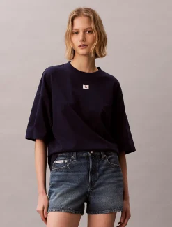 Oversized katoenen T-shirt met embleem
