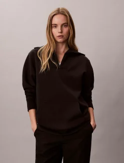 Oversized sweatshirt met ritskraag