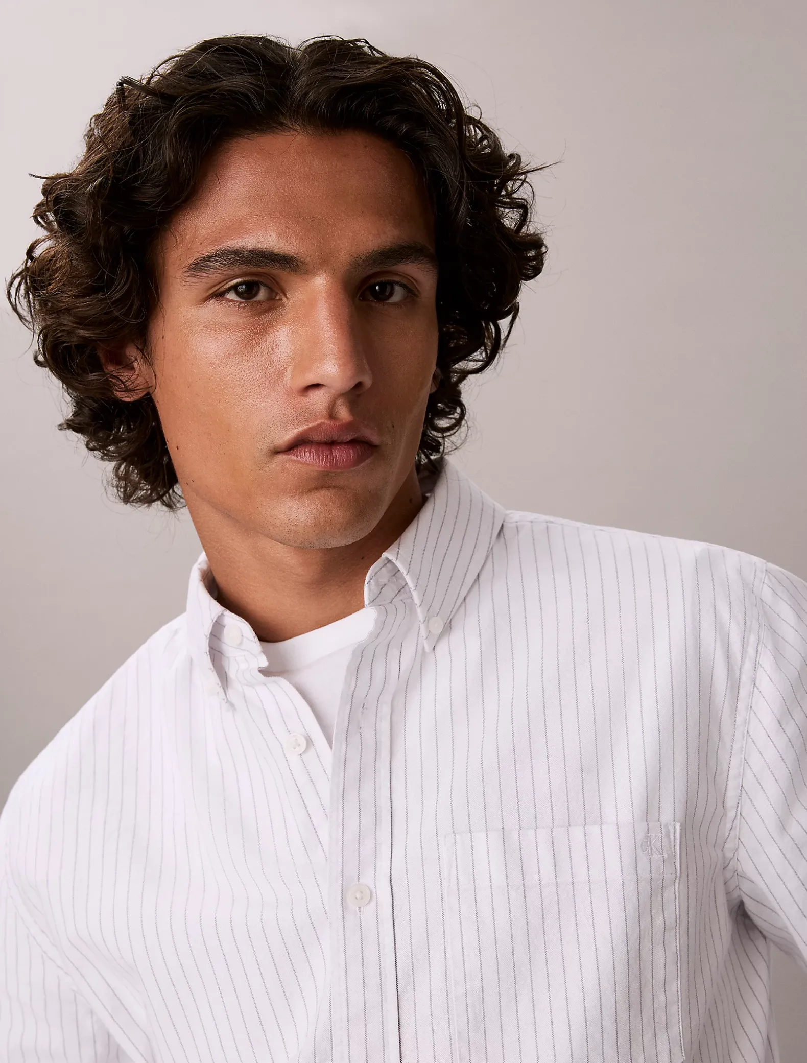 Oxford gestreept button-down overhemd